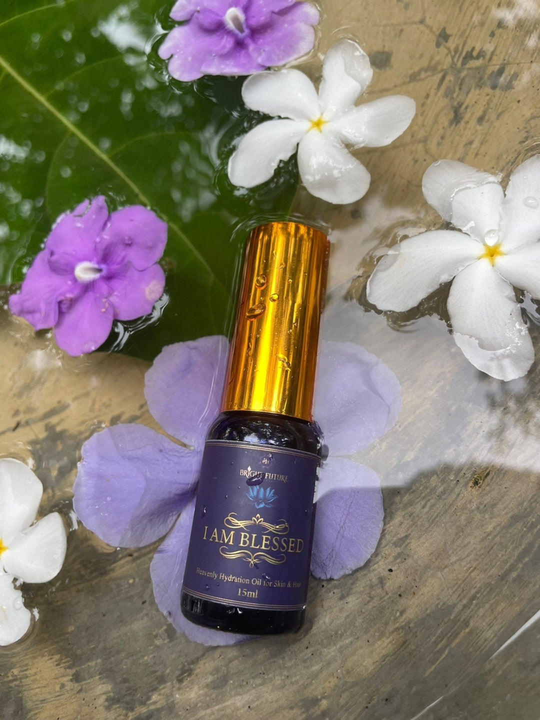 I AM BLESSED: Heavenly Hydration Oil For Skin and Hair - BrightFuture.Org Shop, Blue Lotus Oil | Hydration Oil For Skin and Hair | Bright Future